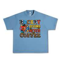 Pebble Blue hockey begins after coffee ado Urban Heavy Tee - AdoDesignShop
