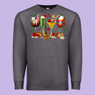 Mexico Wine Glasses Premium Sweatshirt Designed By Texasbilliewilder