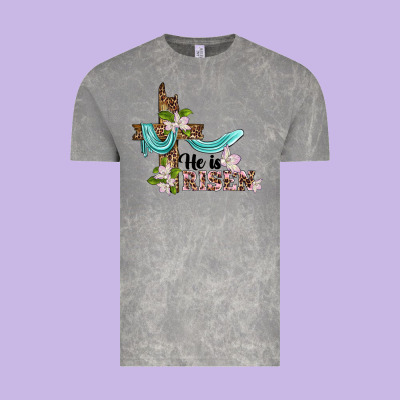 He Is Risen Cross Vintage Tee Designed By Barkaloodesign