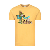 Vintage Mustard he is risen cross Vintage Tee - BarkalooDesign