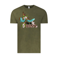 Vintage Olive he is risen cross Vintage Tee - BarkalooDesign