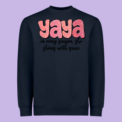Yaya In Every Season, She Shines With Grace Heavyweight Sweatshirt Designed By Maliassmallbusiness