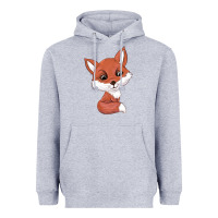 Heather Grey fox Heavyweight Hoodie - texasbilliewilder