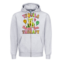 Heather Grey tequila cheaper than therapy Zipper Hoodie - LillyAllenDesigns