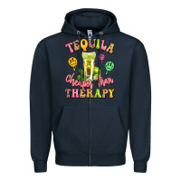 Navy tequila cheaper than therapy Zipper Hoodie - LillyAllenDesigns