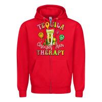 Red tequila cheaper than therapy Zipper Hoodie - LillyAllenDesigns
