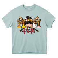Mom Of Both Baseball And Softball Messy Bun Heavy Core Tee | Teevron