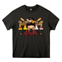 Asphalt mom of both baseball and softball messy bun Heavy Core Tee - Zillion Design Studio