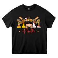 Black mom of both baseball and softball messy bun Heavy Core Tee - Zillion Design Studio