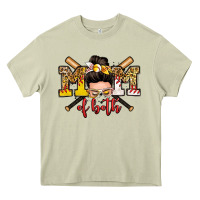 Mossy mom of both baseball and softball messy bun Heavy Core Tee - Zillion Design Studio