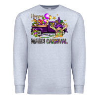 Heather Grey Happy Mardi Carnival with truck Premium Sweatshirt - NancyCooperArtShop