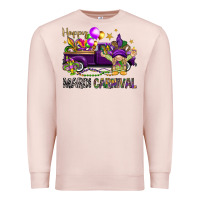 Pale Pink Happy Mardi Carnival with truck Premium Sweatshirt - NancyCooperArtShop