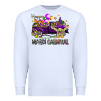 White Happy Mardi Carnival with truck Premium Sweatshirt - NancyCooperArtShop