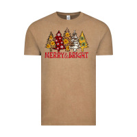 Vintage Coffee merry and bright leopard christmas trees Vintage Tee - AdoDesignShop