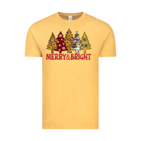Vintage Mustard merry and bright leopard christmas trees Vintage Tee - AdoDesignShop
