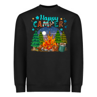 Black happy camper Heavyweight Sweatshirt - MaliasSmallBusiness