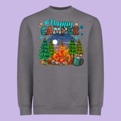 Happy Camper Heavyweight Sweatshirt Designed By Maliassmallbusiness