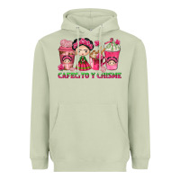 Matcha cafecito y chisme with coffee cups Heavyweight Hoodie - texasbilliewilder