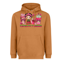 Meerkat cafecito y chisme with coffee cups Heavyweight Hoodie - texasbilliewilder