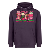 Plum cafecito y chisme with coffee cups Heavyweight Hoodie - texasbilliewilder