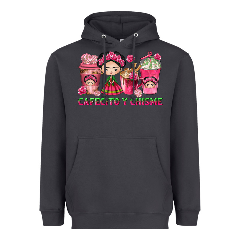 Cafecito Y Chisme With Coffee Cups Heavyweight Hoodie by texasbilliewilder | Teevron