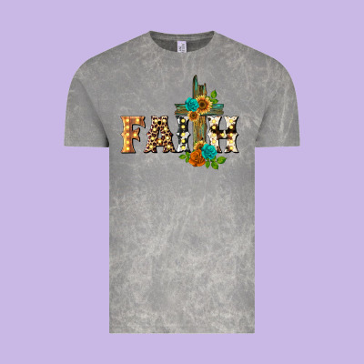 Faith With Cross Vintage Tee Designed By Barkaloodesign