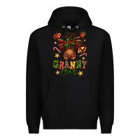 Black granny claus afro messy bun Premium Hoodie - texasbilliewilder