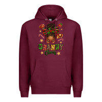 Burgundy granny claus afro messy bun Premium Hoodie - texasbilliewilder