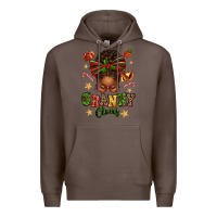 Coffee granny claus afro messy bun Premium Hoodie - texasbilliewilder