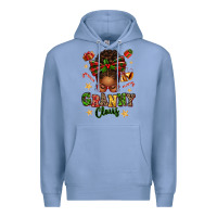 Colony Blue granny claus afro messy bun Premium Hoodie - texasbilliewilder