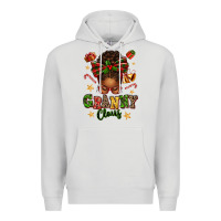 Dove Grey granny claus afro messy bun Premium Hoodie - texasbilliewilder