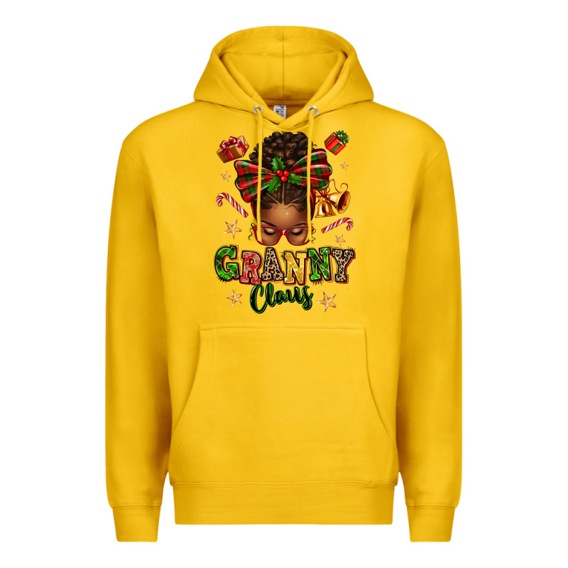 Granny Claus Afro Messy Bun Premium Hoodie by texasbilliewilder | Teevron