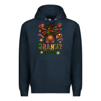 Navy granny claus afro messy bun Premium Hoodie - texasbilliewilder