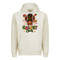 Oatmeal Heather granny claus afro messy bun Premium Hoodie - texasbilliewilder