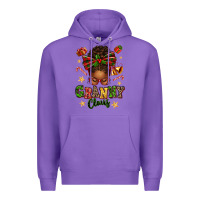 Purple granny claus afro messy bun Premium Hoodie - texasbilliewilder