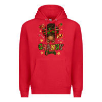 Red granny claus afro messy bun Premium Hoodie - texasbilliewilder