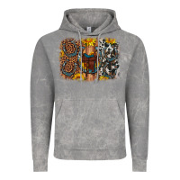 Cloud Rock saddle sunflower horseshoe cowhide leopard background Vintage Hoodie - Artiststas
