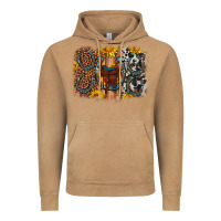 Vintage Camel saddle sunflower horseshoe cowhide leopard background Vintage Hoodie - Artiststas