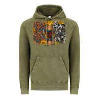 Vintage Olive saddle sunflower horseshoe cowhide leopard background Vintage Hoodie - Artiststas