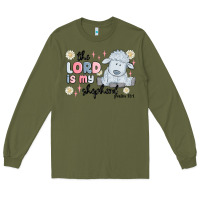 Army Green the lord is my shepherd Long Sleeve Tee - MaliasSmallBusiness