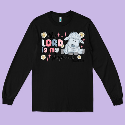 The Lord Is My Shepherd Long Sleeve Tee Designed By Maliassmallbusiness