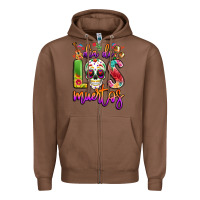 Chestnut dia de los muertos Zipper Hoodie - LillyAllenDesigns