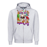 Heather Grey dia de los muertos Zipper Hoodie - LillyAllenDesigns