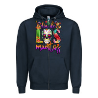 Navy dia de los muertos Zipper Hoodie - LillyAllenDesigns