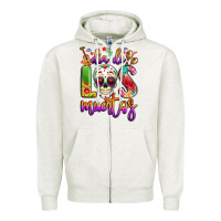 Oatmeal Heather dia de los muertos Zipper Hoodie - LillyAllenDesigns