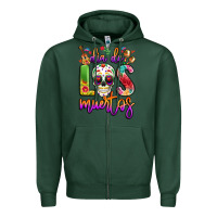 Sports Green dia de los muertos Zipper Hoodie - LillyAllenDesigns