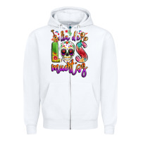 White dia de los muertos Zipper Hoodie - LillyAllenDesigns
