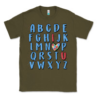 Army Green alphabet autism awareness Classic Tee - MaliasSmallBusiness