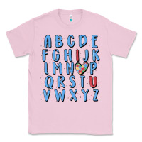 Bubblegum Pink alphabet autism awareness Classic Tee - MaliasSmallBusiness