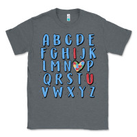 Charcoal Heather alphabet autism awareness Classic Tee - MaliasSmallBusiness